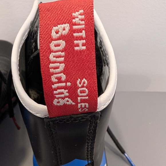 Dr. Martens Black Boots with Blue and White Accents - Picture 6 of 11